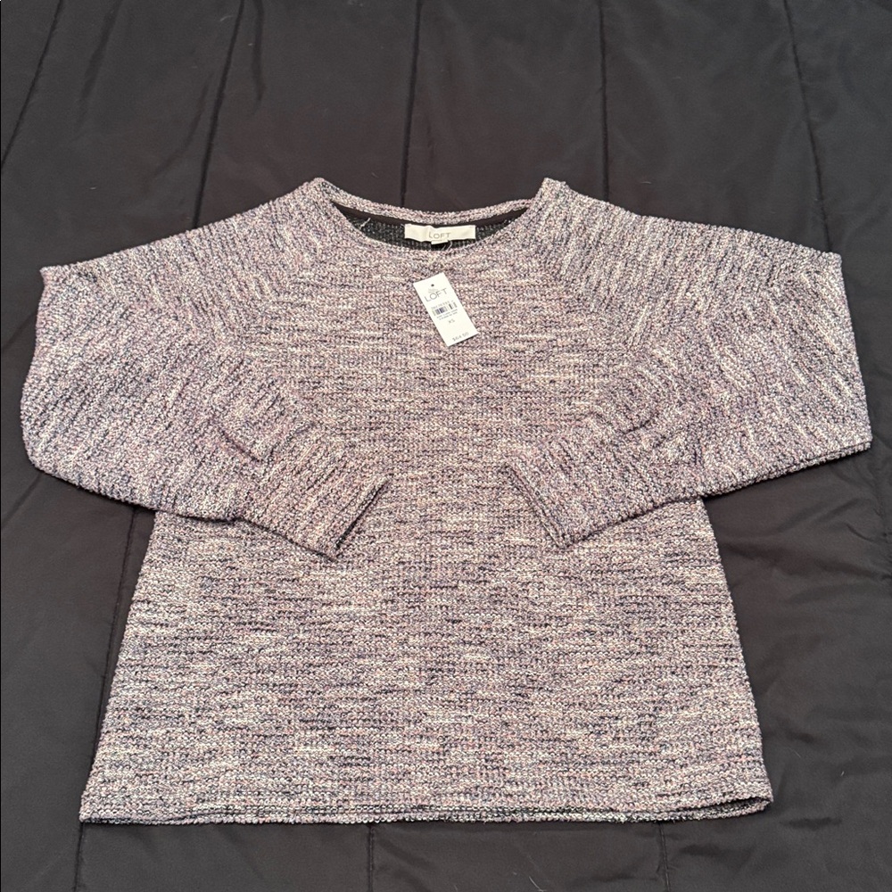 NWT Loft Knit Tunic, Sweater, Pink, Black, White, Gray, Retro, Boho, Size XS